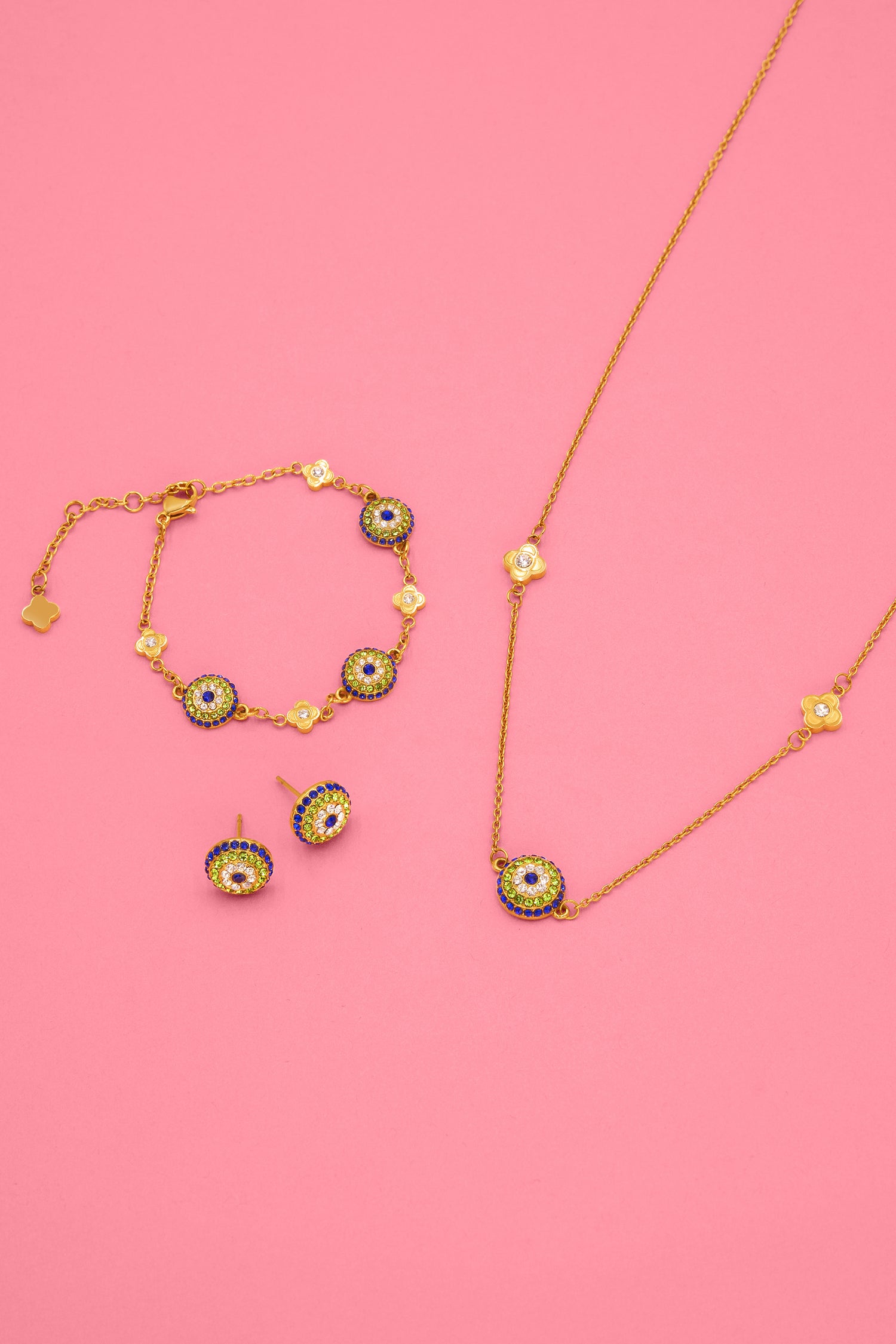 Medina Evil Eye Studs, Bracelet &amp; Choker Gift Set