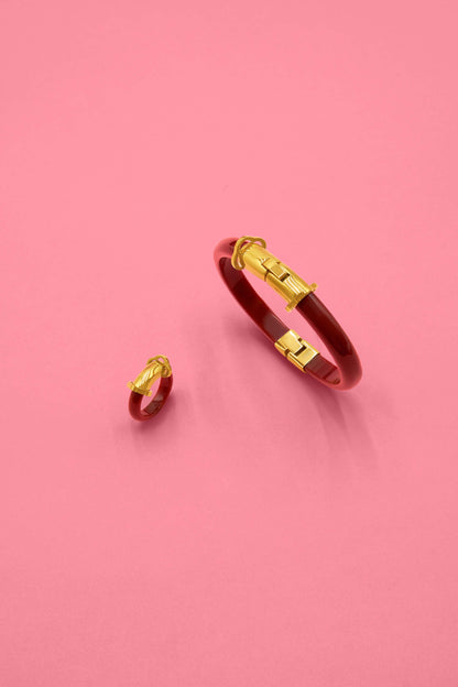 Tortessa Merlot Icon Ring &amp; Bangle Gift Set