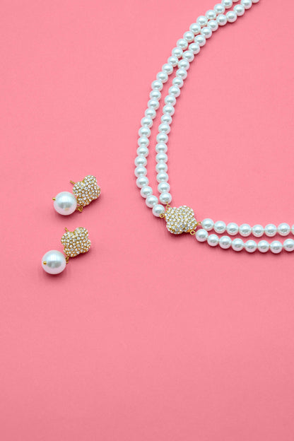 Rossi Icon Pearl Double Strand Choker &amp; Drop Stud Earrings Gift Set