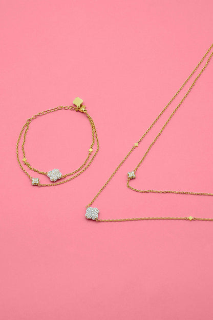 Rossi V Pendant Chain Necklace &amp; Bracelet Gift Set