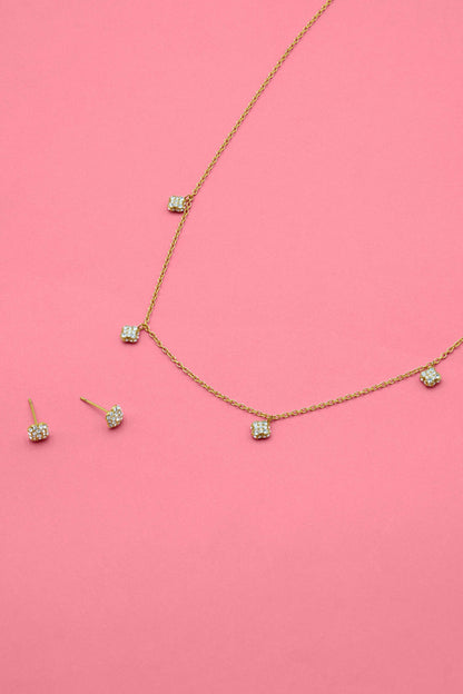 Rossi Mia Multi Charm Necklace &amp; Petite Stud Earrings Gift Set