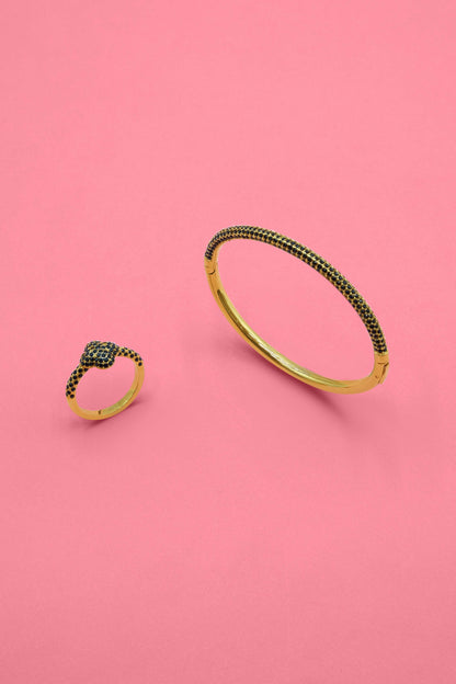 Rossi Nova Black Bangle &amp; Ring Gift Set