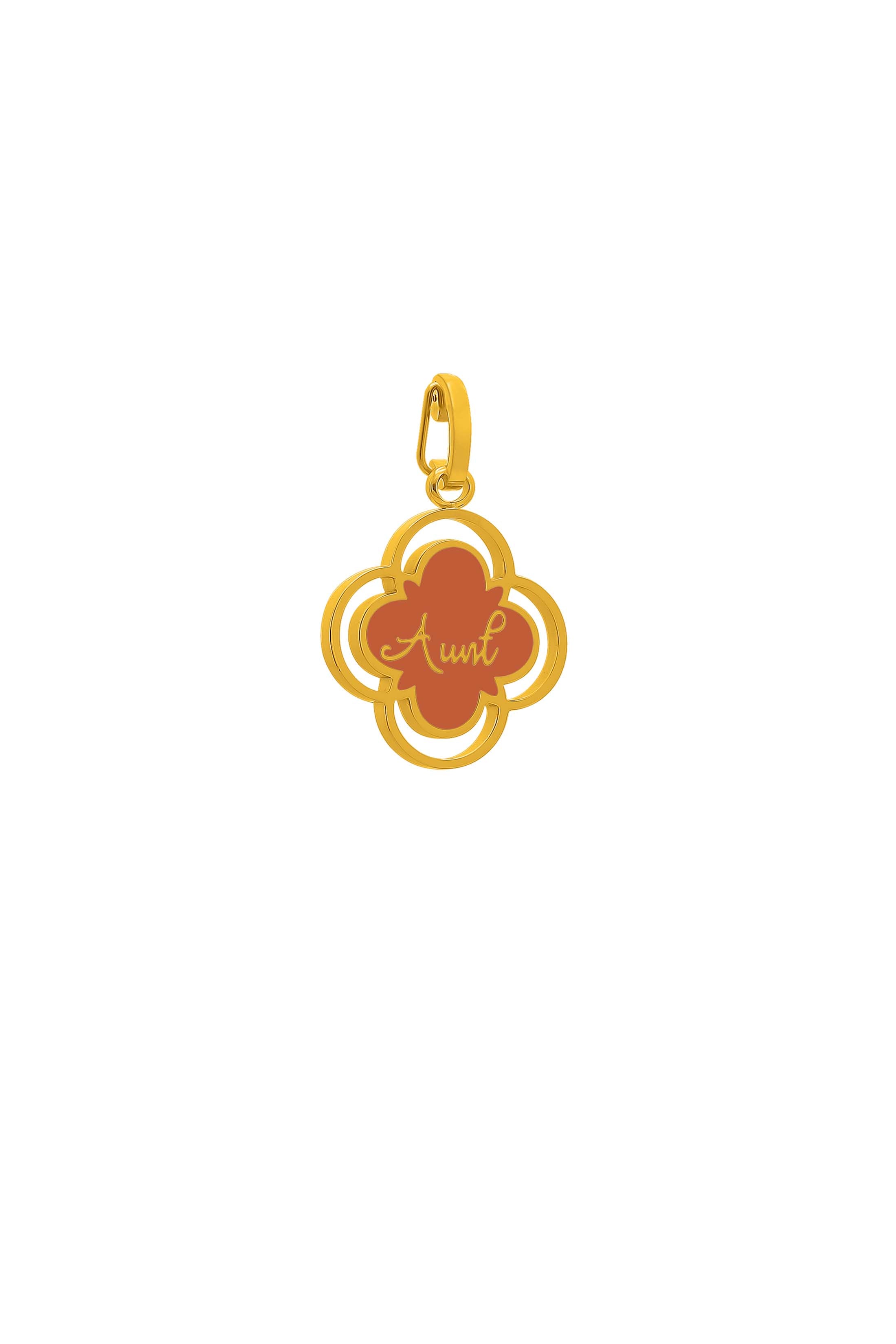"Aunt" Pink Enamel Pendant