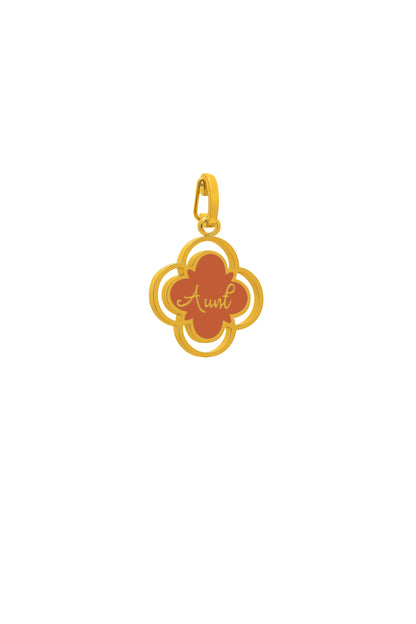 "Aunt" Pink Enamel Pendant