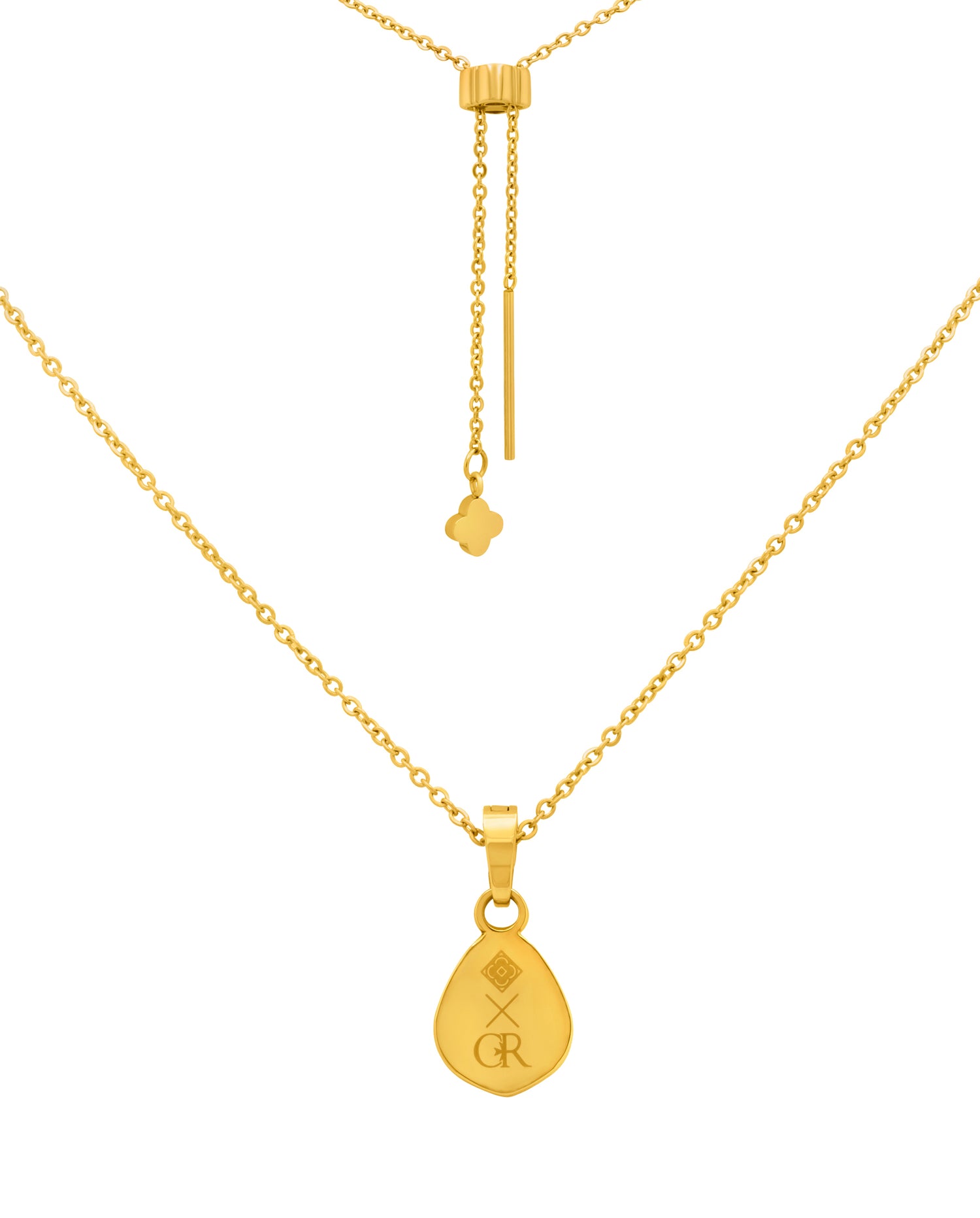 &quot;M&quot; Tberfil Letter Pendant with Petite Adjustable Chain Necklace