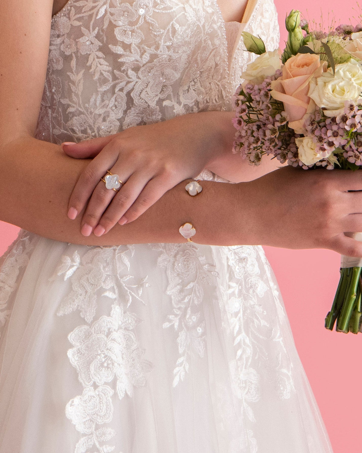 Model wearing Stone Station Ring