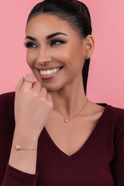 Pink Aurora Ring &amp; Bracelet Gift Set