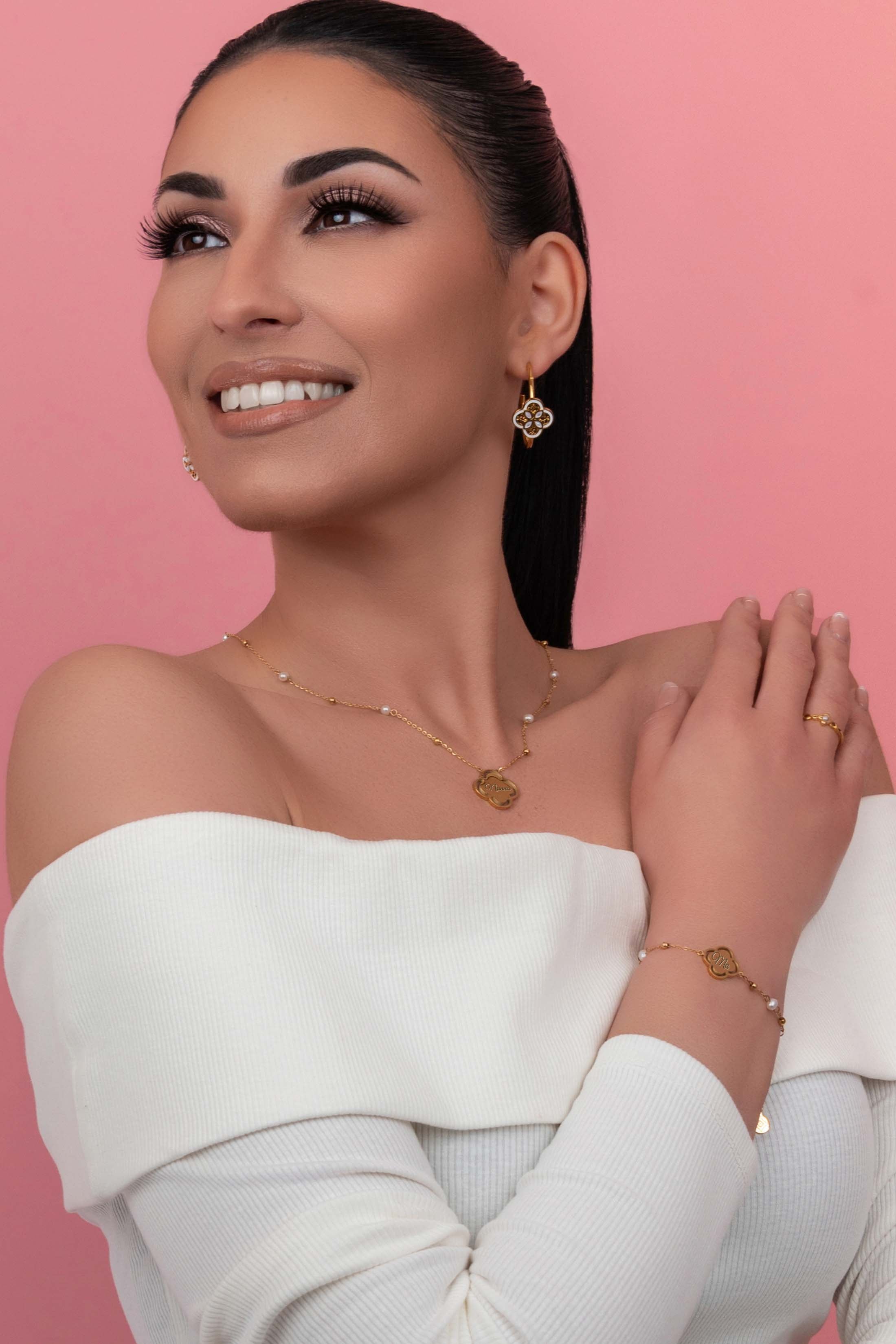 Engravable Carisma Logo Freshwater Pearl Necklace