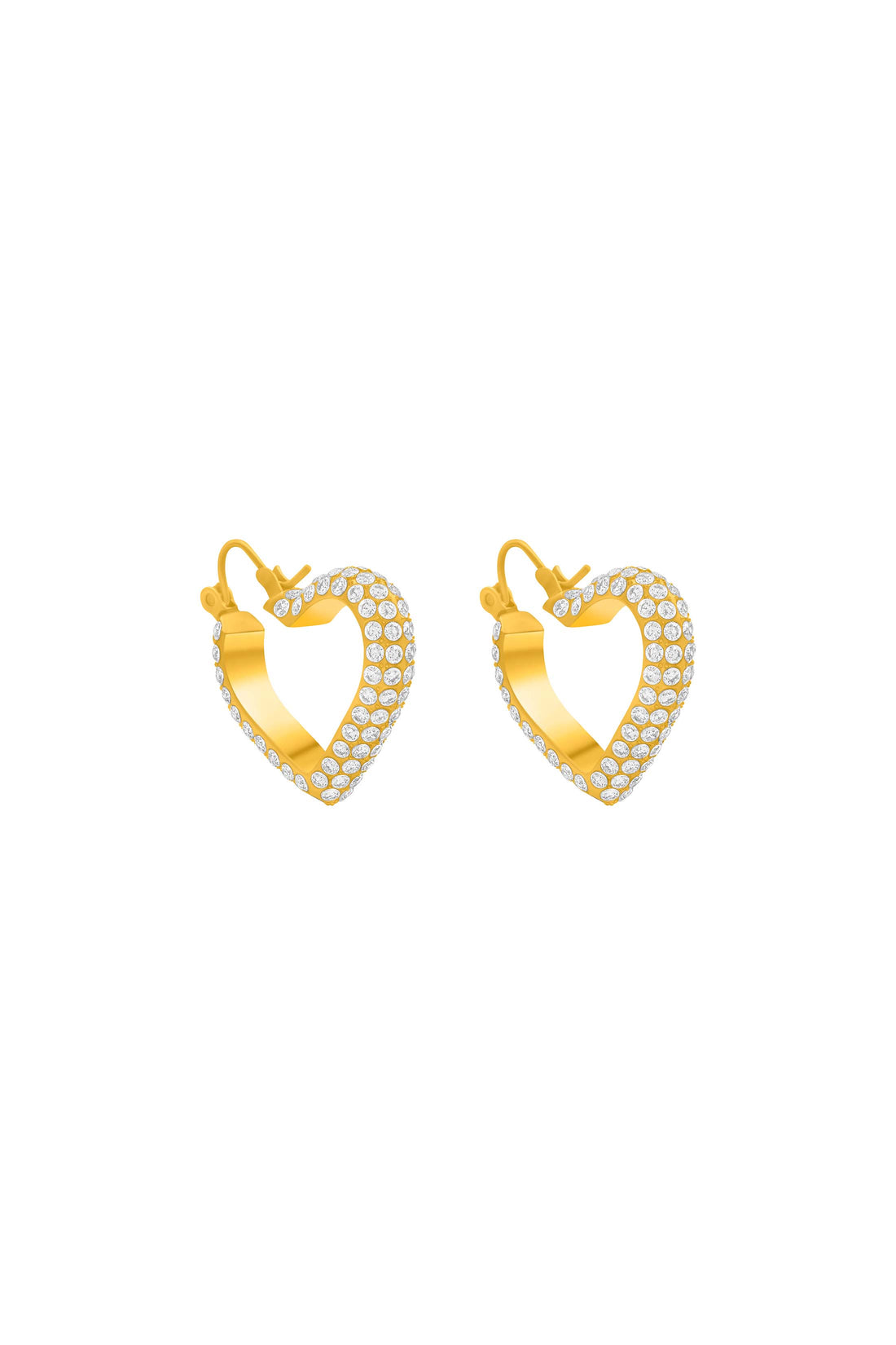 Crystal Heart Hoop Earring Set