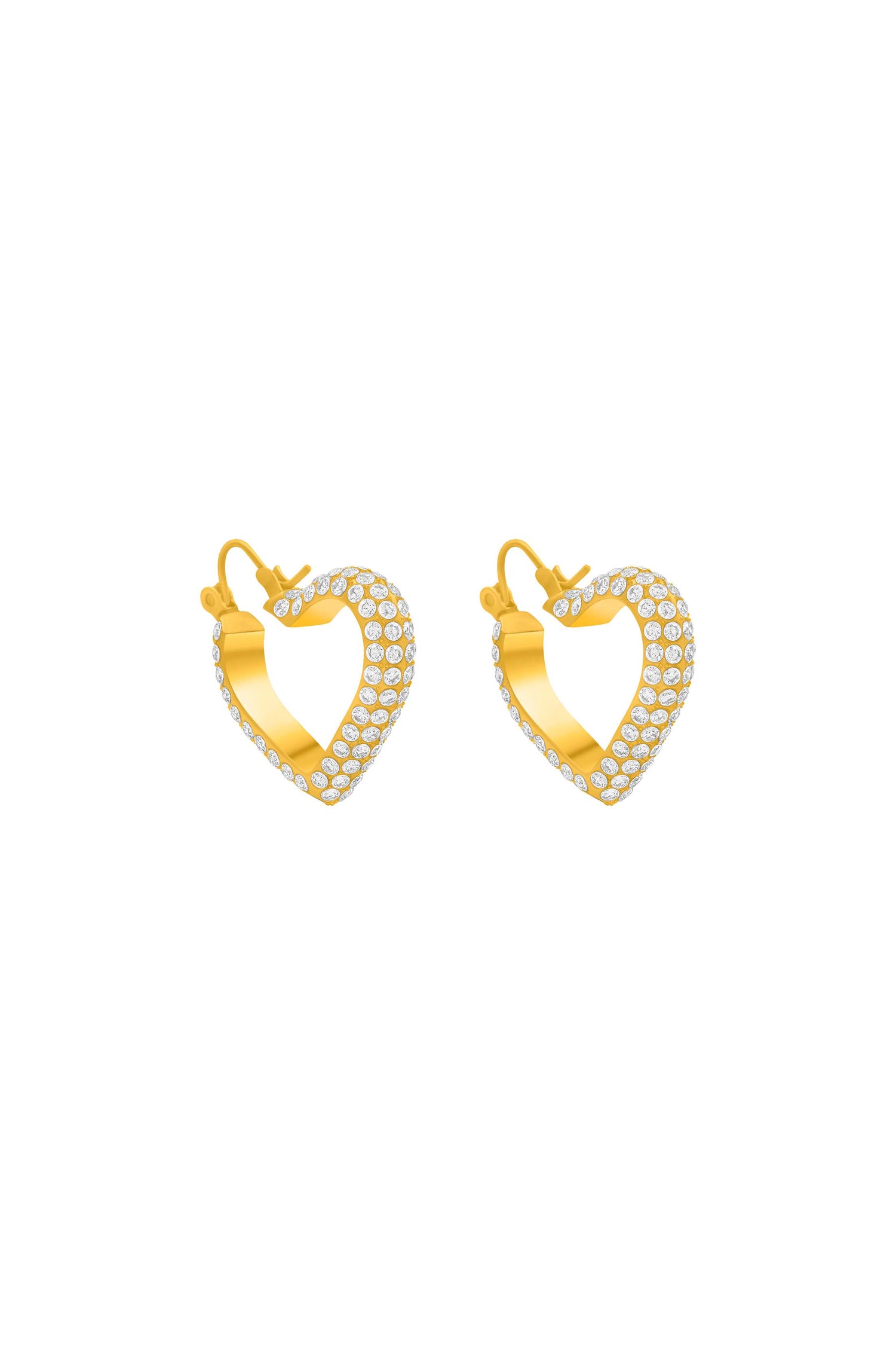 Crystal Heart Hoop Earring Set
