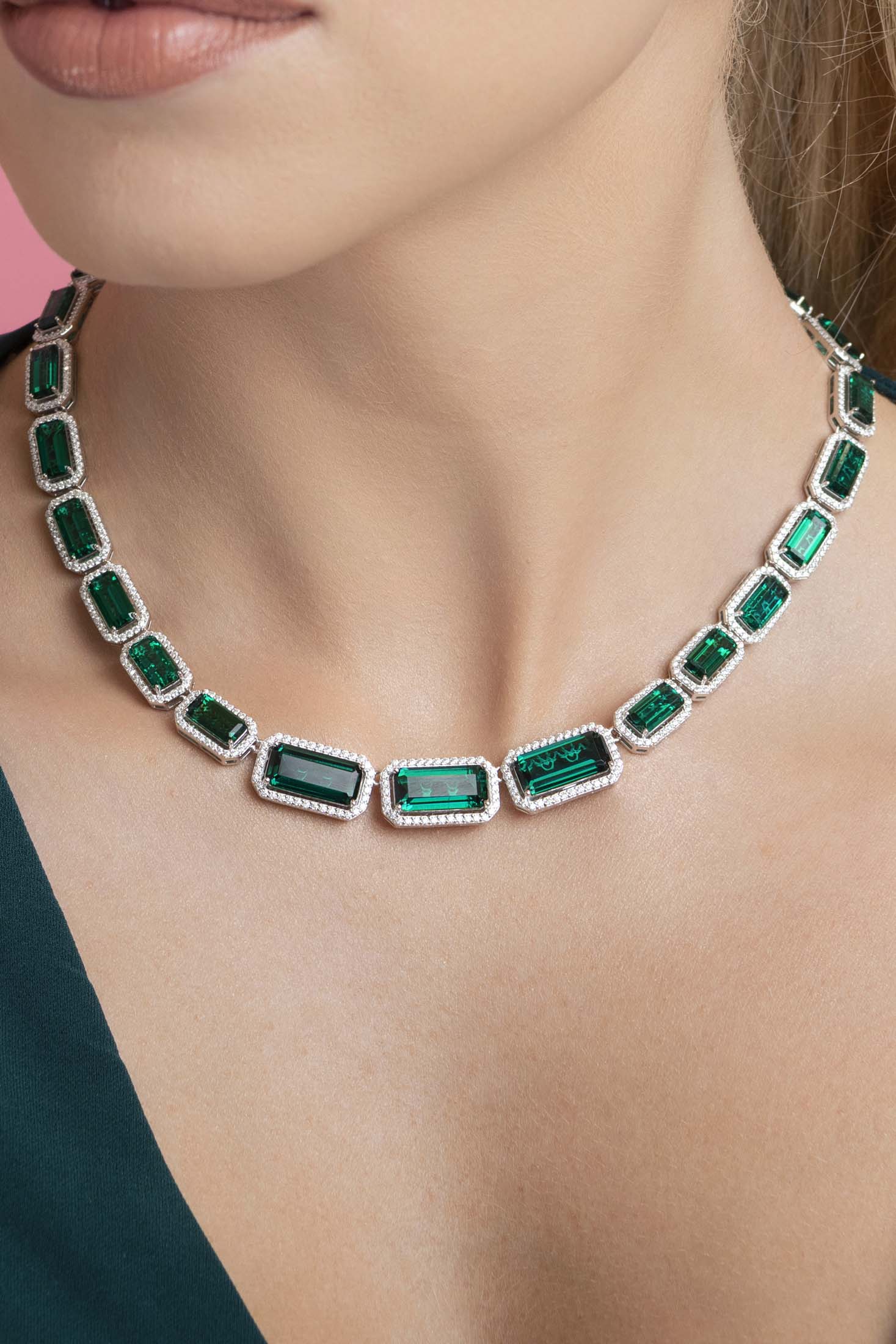 Emerald hot sale statement necklace