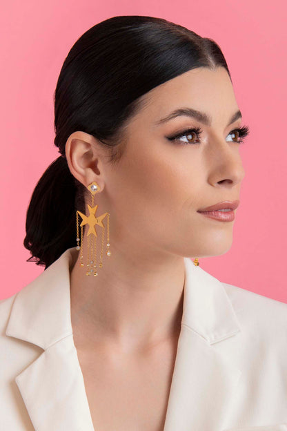 Maltese Cross Chandelier Earring Set