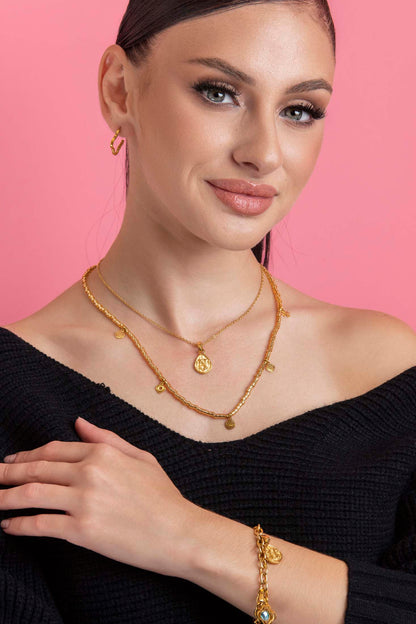 Tberfil Letter Pendant Charm Bracelet Gift Set