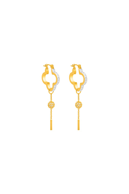 Shanel Shine Drop Hoop Earring Set