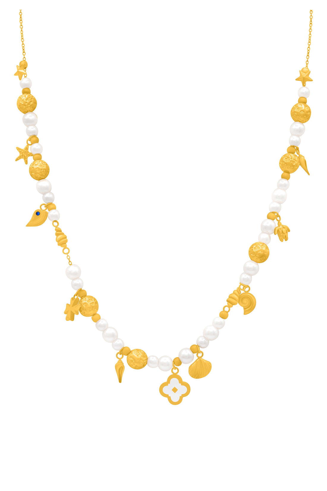 Maltese Summer Pearl Charm Necklace