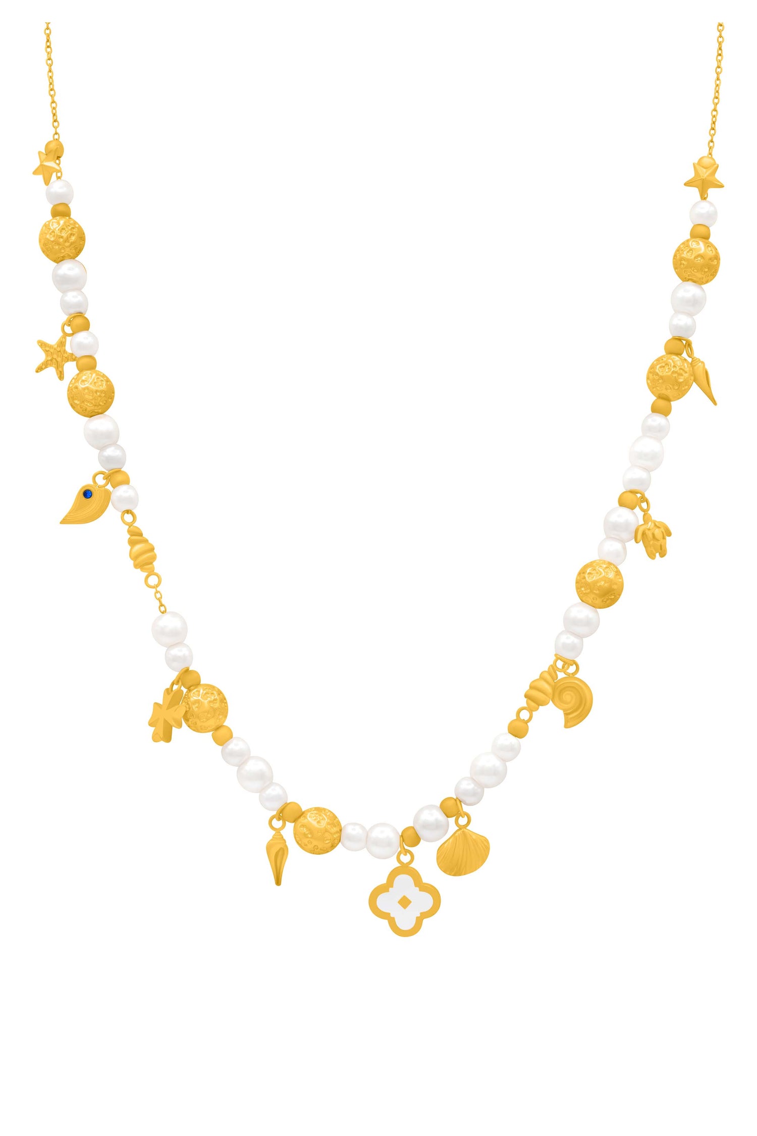 Maltese Summer Pearl Charm Necklace