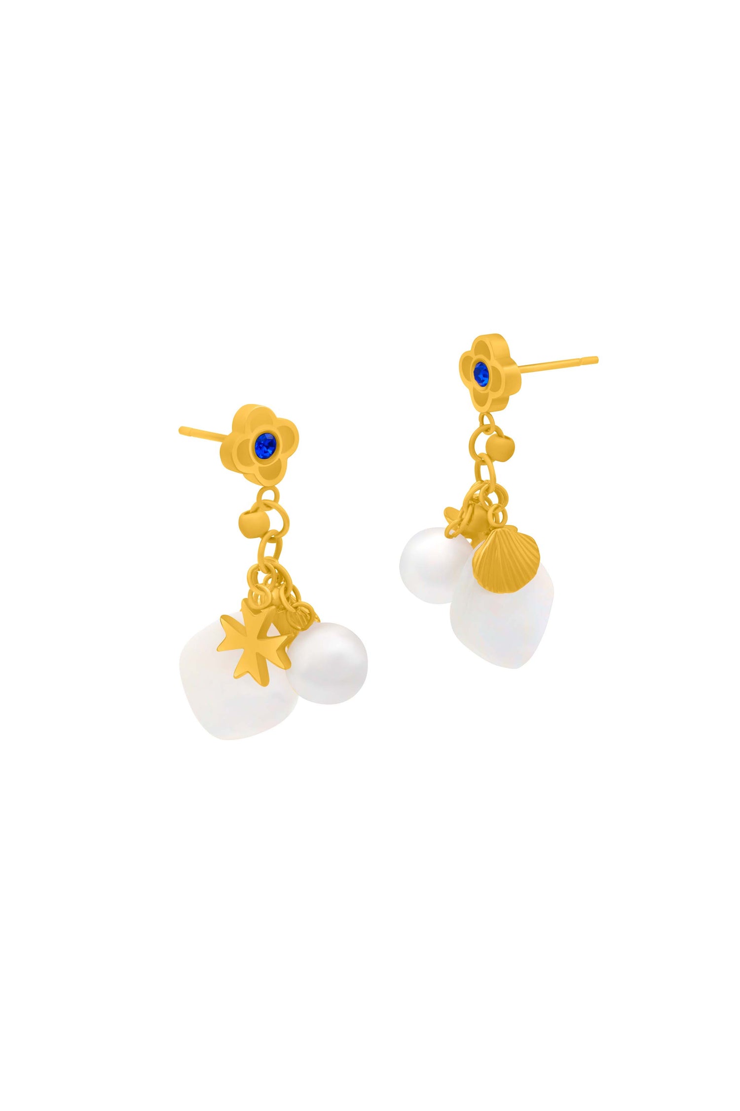 Perla Marina Drop Stud Earring Set
