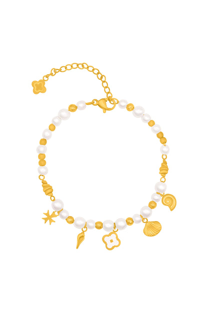 Maltese Summer Pearl Charm Bracelet