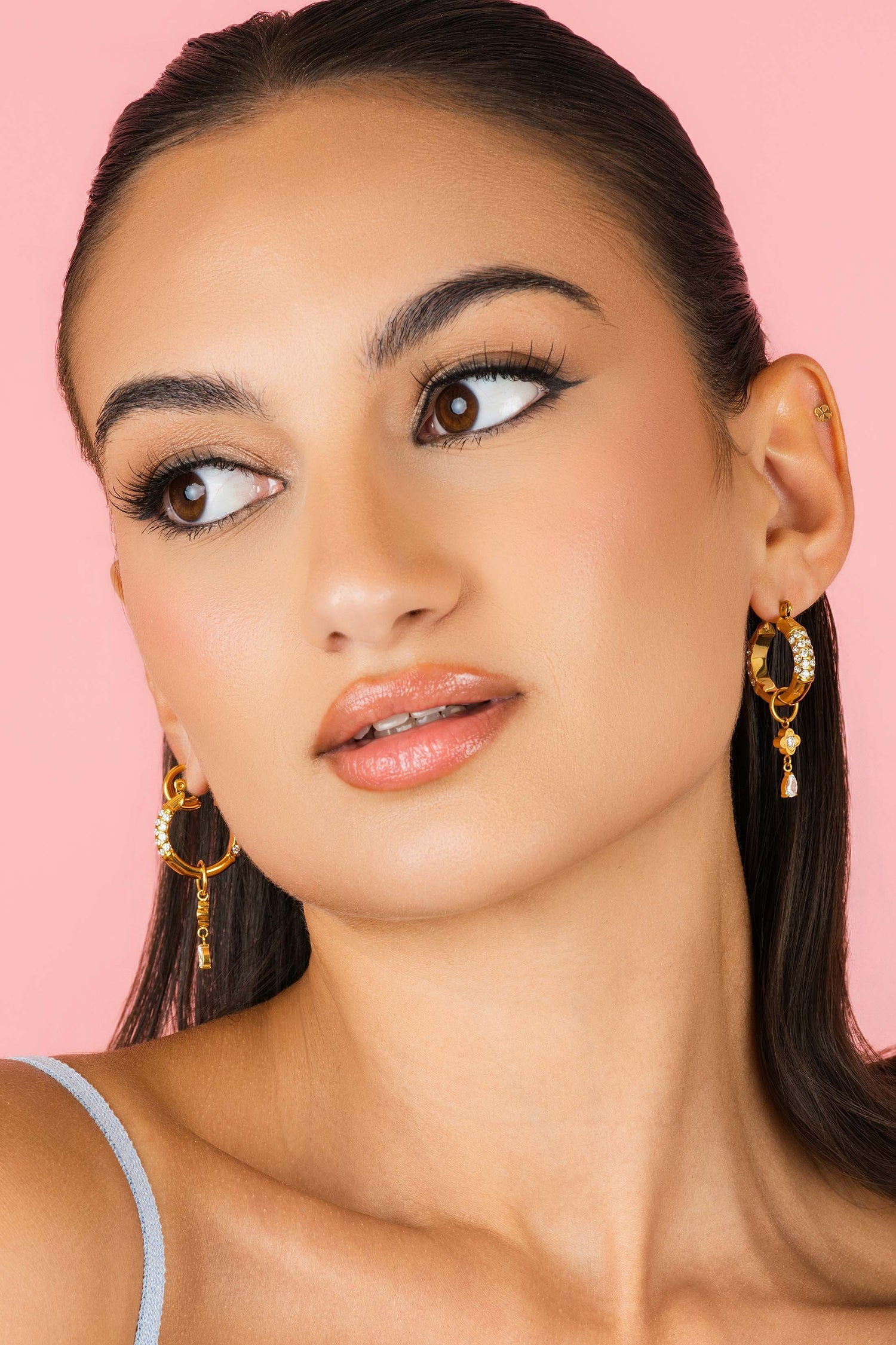 Juliette Drop Hoop Earring Set