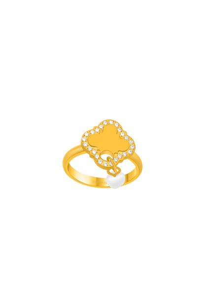 Pearl Linked Engravable Ring