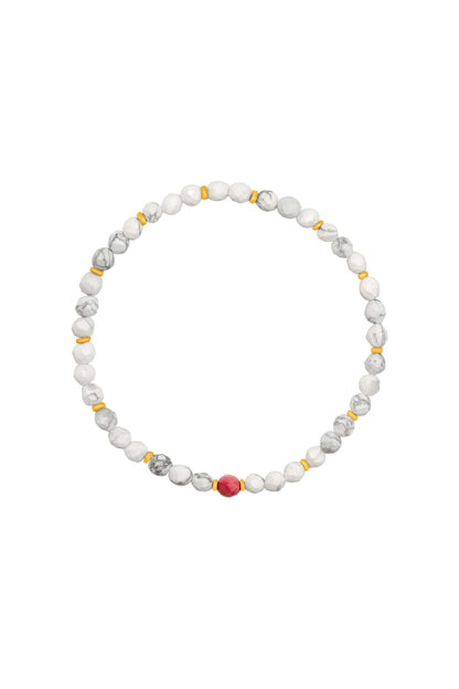 Never Apart Beaded Bracelet - Pink Within White