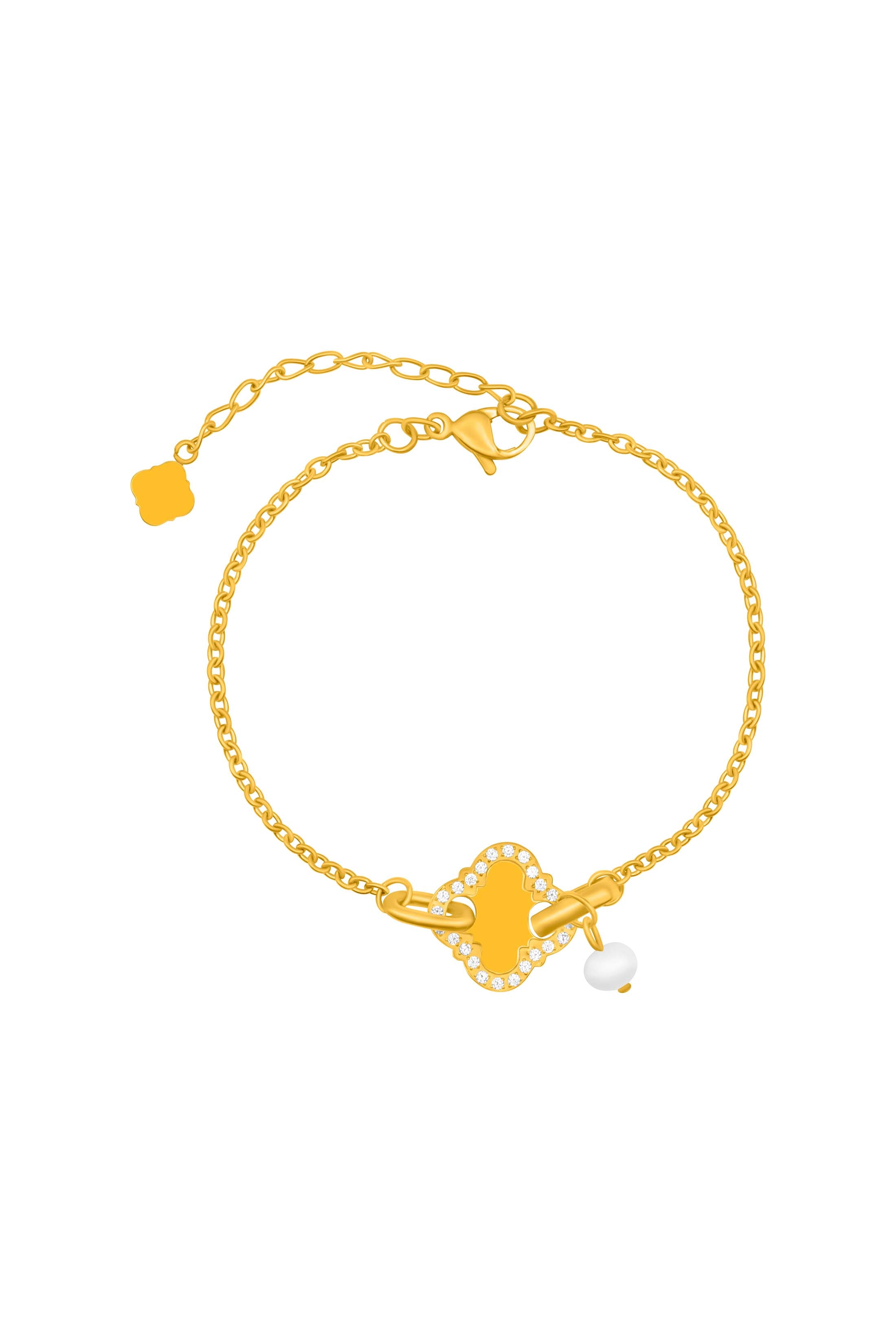 Pearl Linked Engravable Bracelet