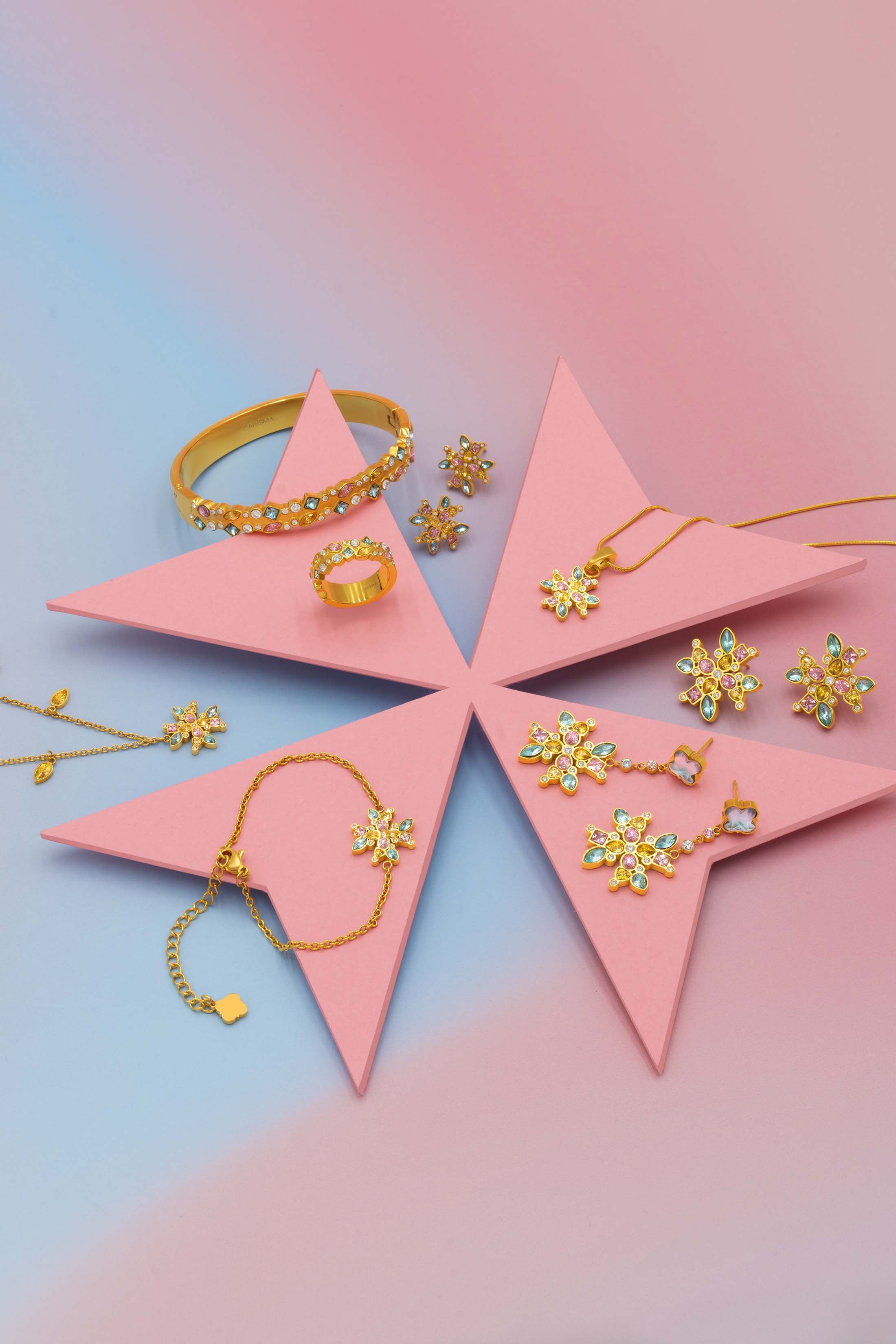 Maltese Cross Crown Statement Stud Earring Set