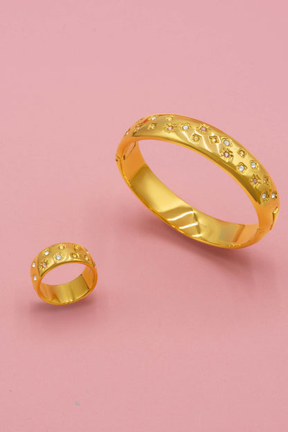 Maltese Cross Crown Bangle &amp; Ring Gift Set