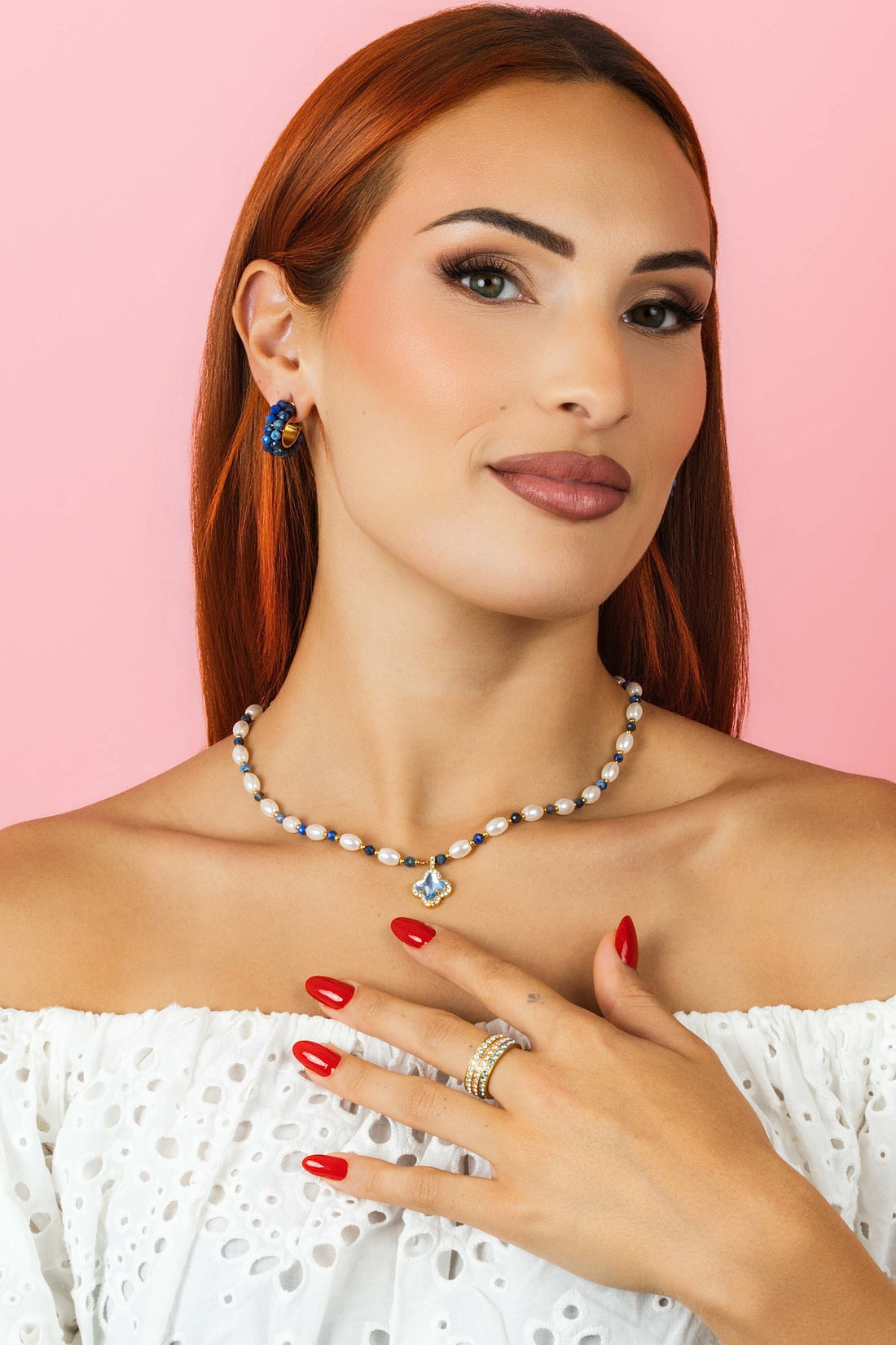 Azzurra Perla Beaded Necklace