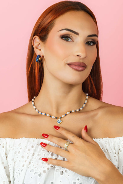 Azzurra Beaded Hoop Earring Set