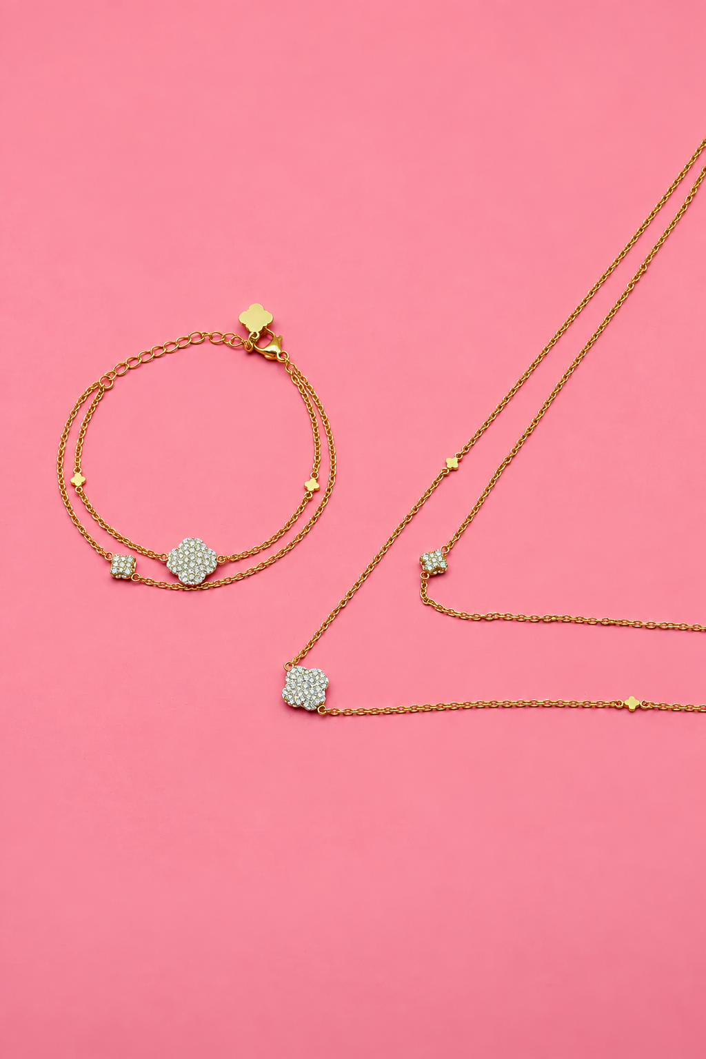 Rossi V Pendant Chain Necklace &amp; Bracelet Gift Set