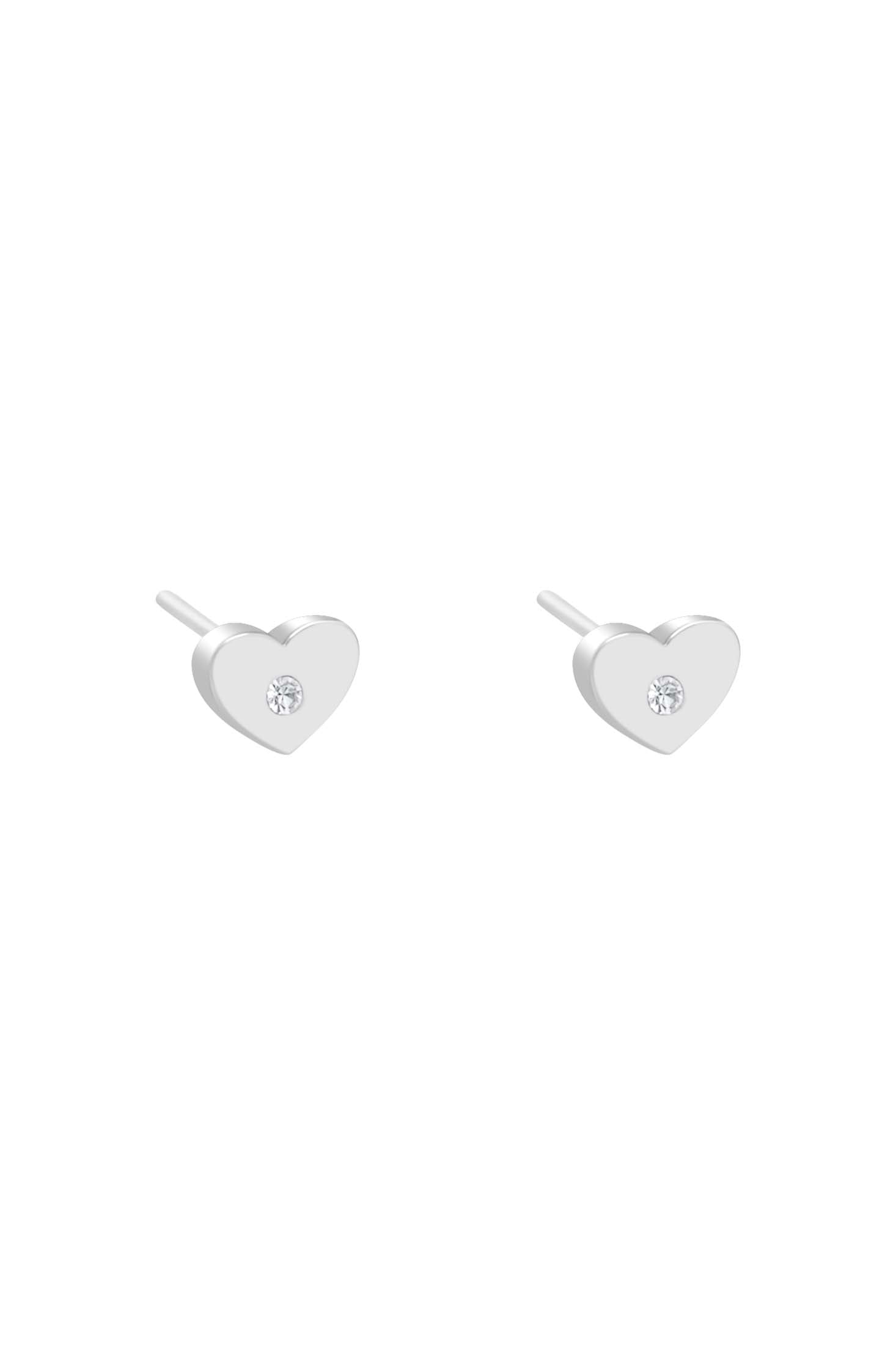 Petite Heart Silver Stud Earring Set