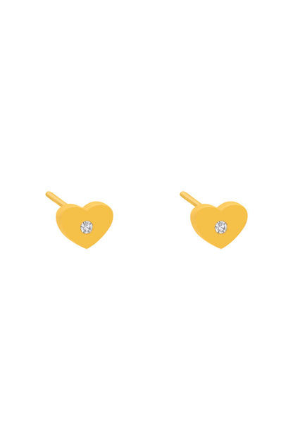 Petite Heart Gold Stud Earring Set