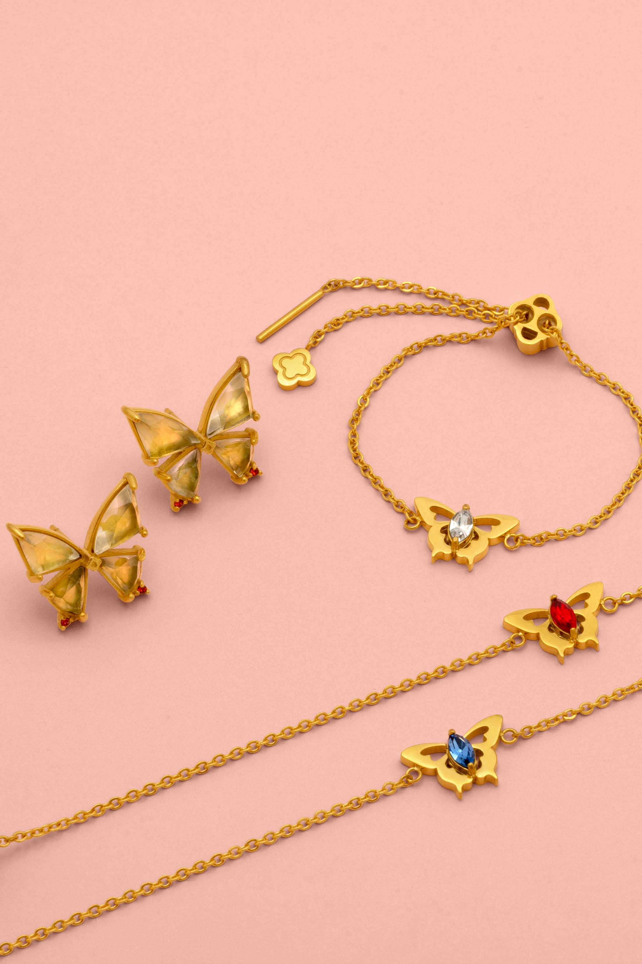 Farfett tal-Fejġel Birthstone Bracelet &amp; Friefet Stud Earrings Gift Set