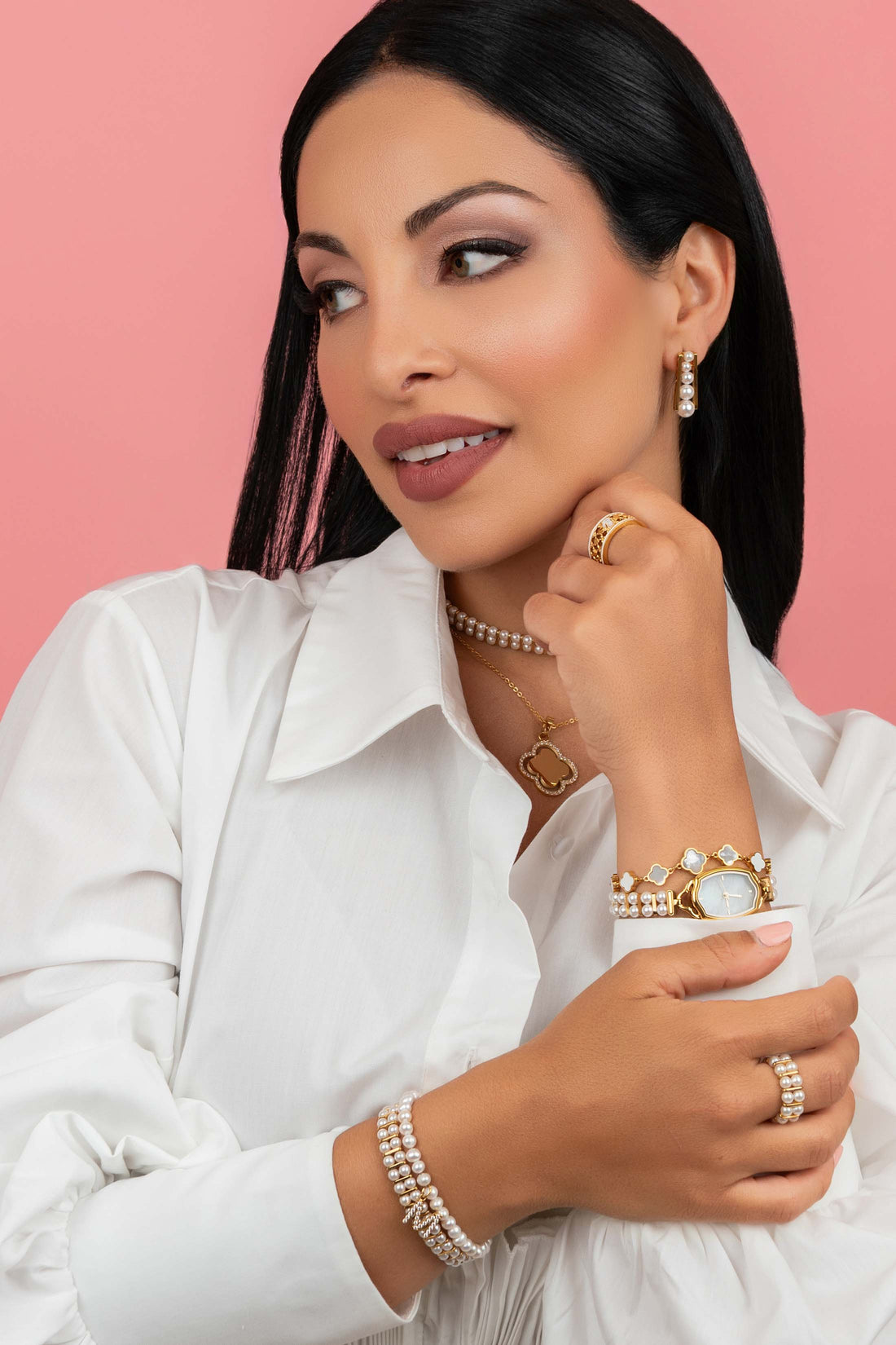 Pearl Cascade Earring Set