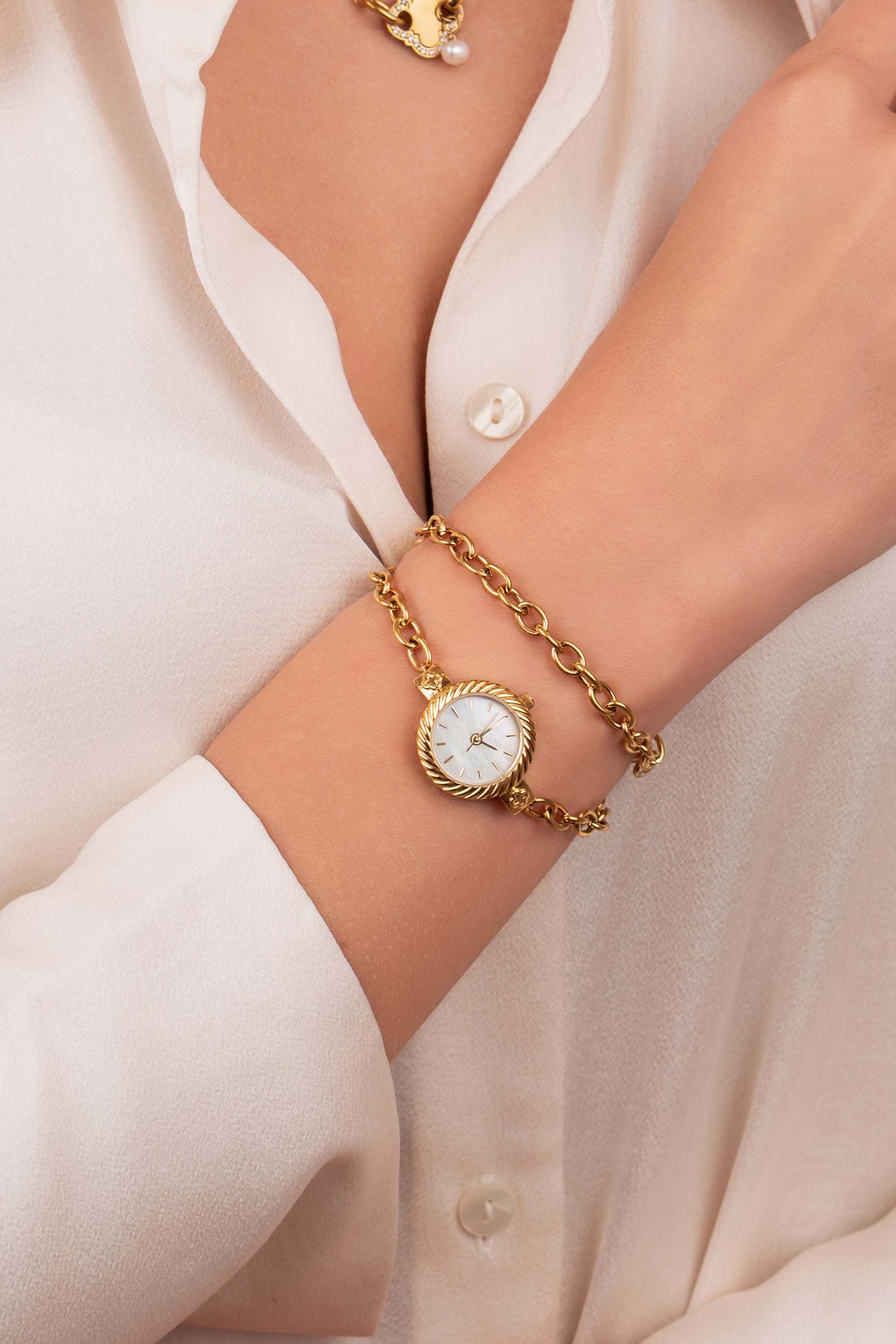 Mother of Pearl Double Wrap Watch
