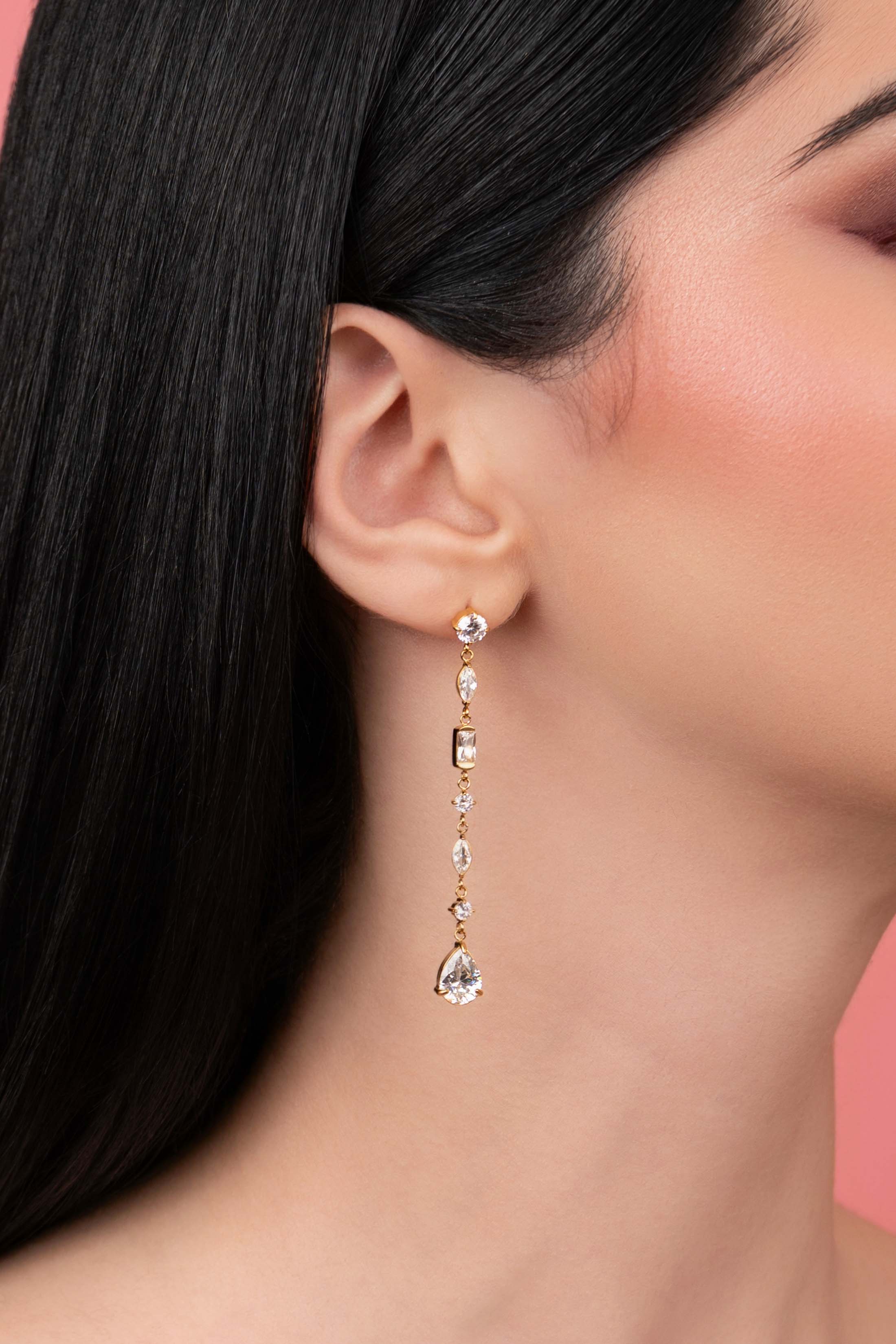 Rhéa Drop Stud Earring Set