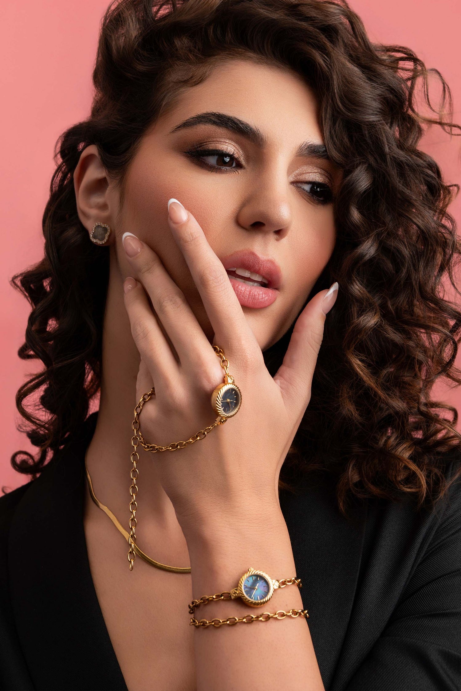 Noir Pearl Double Wrap Watch