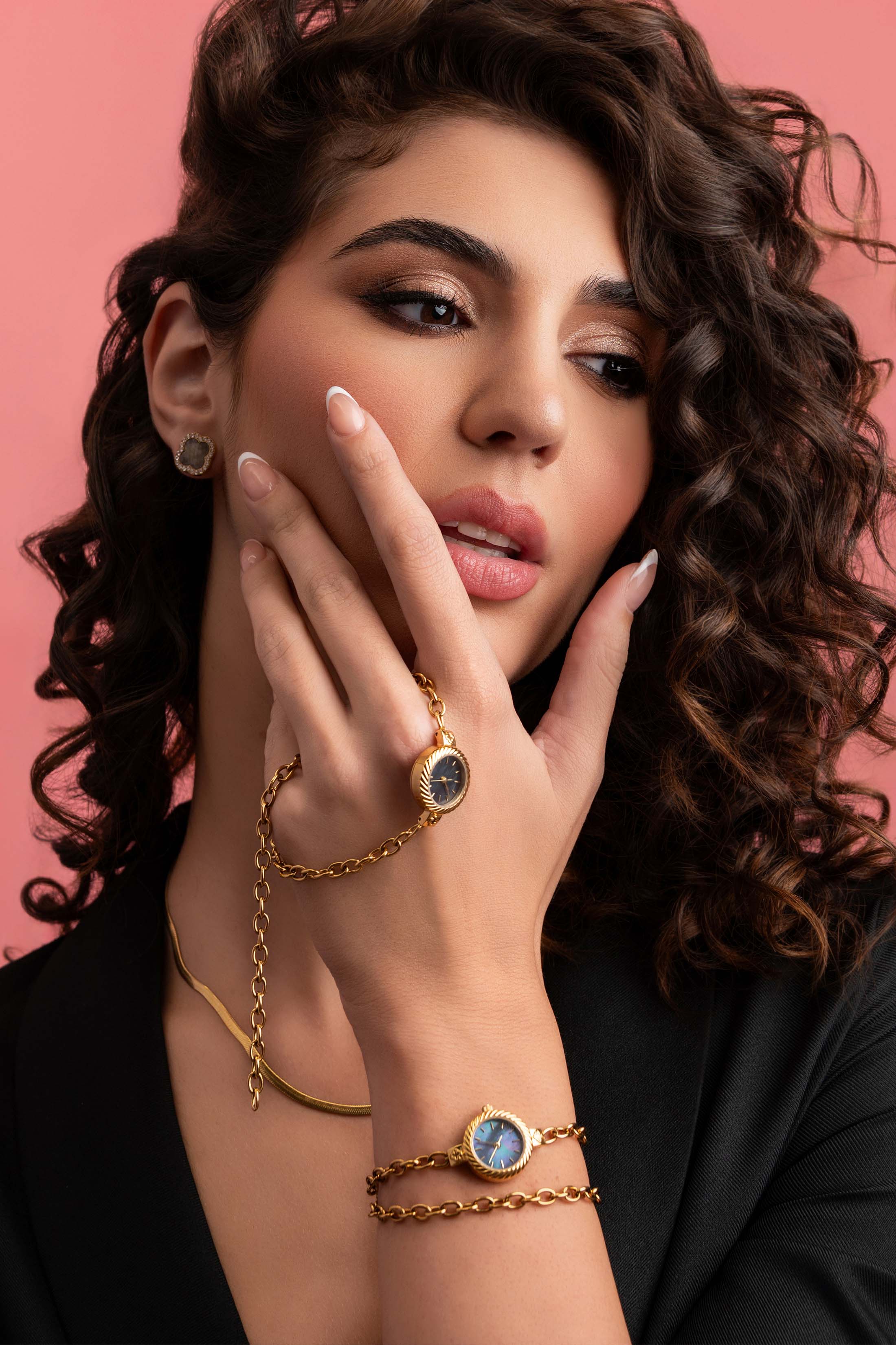 Noir Pearl Double Wrap Watch