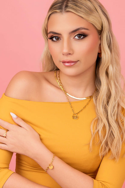 Heart Flat Snake Chain Necklace