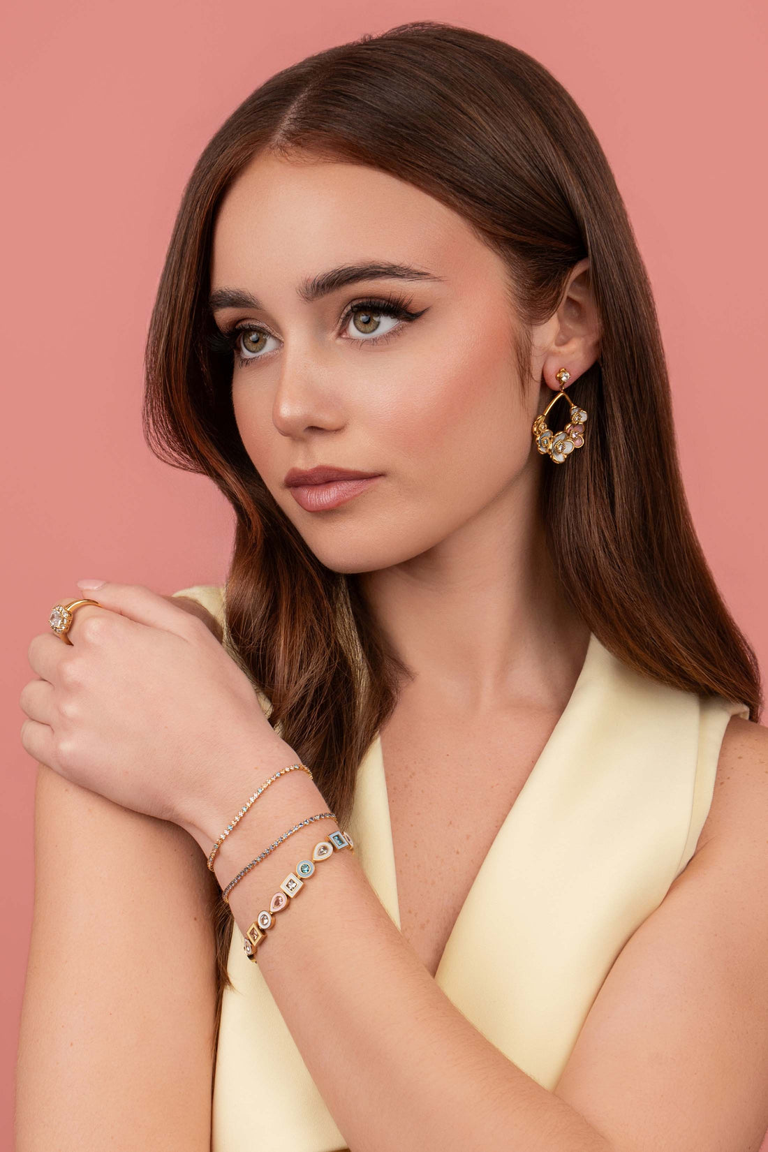 Golden Bloom Statement Earring Set