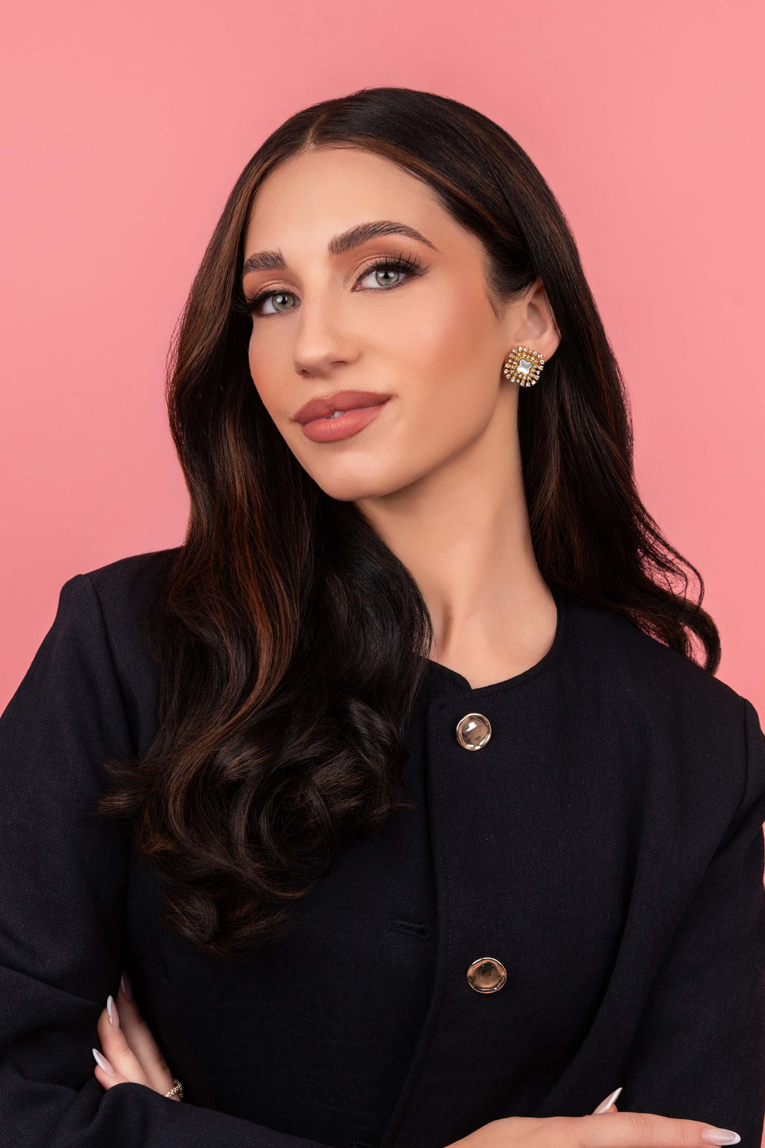 Zirconia Halo Mother Of Pearl Stud Earring Set