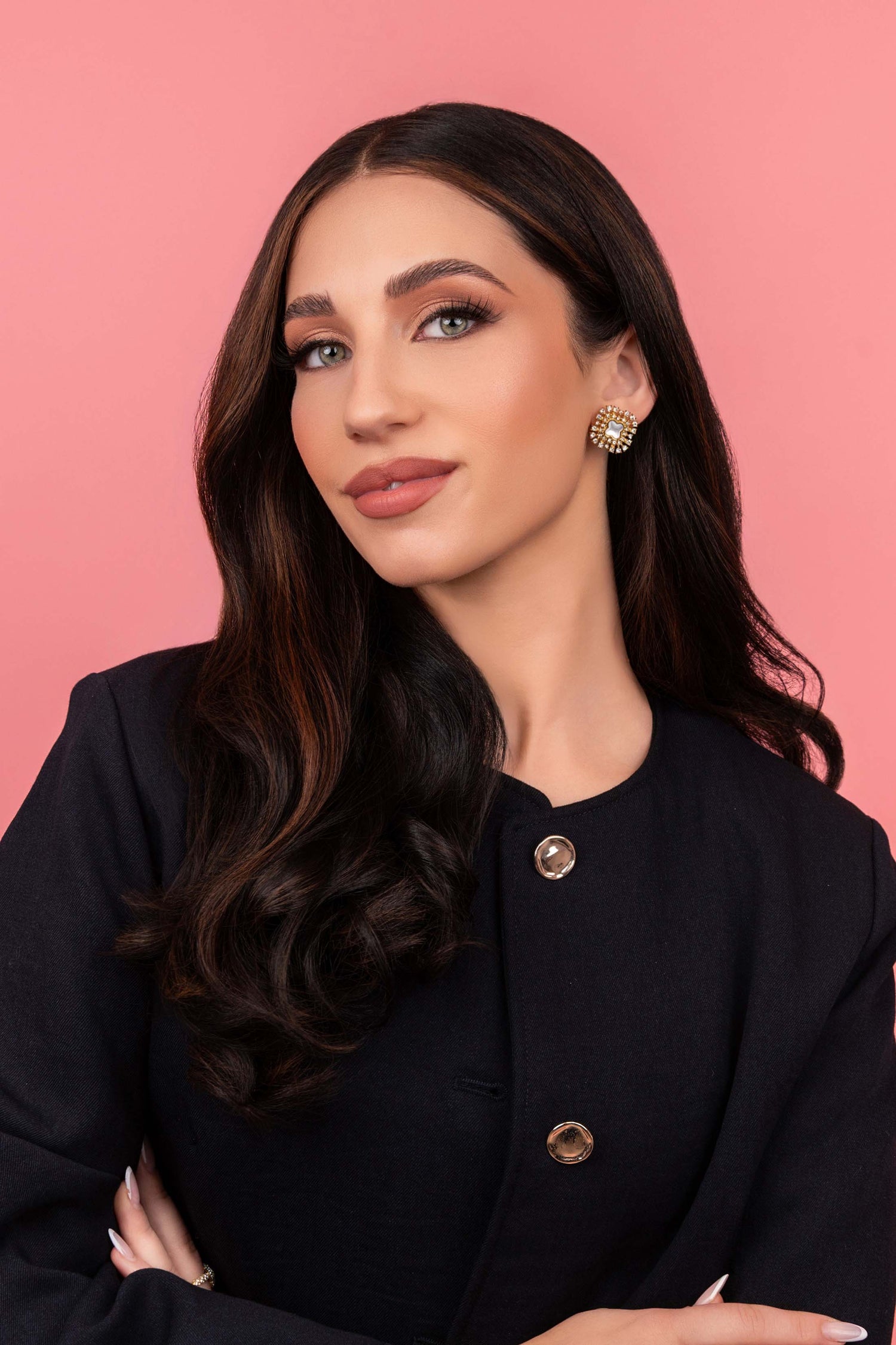 Zirconia Halo Mother Of Pearl Stud Earring Set