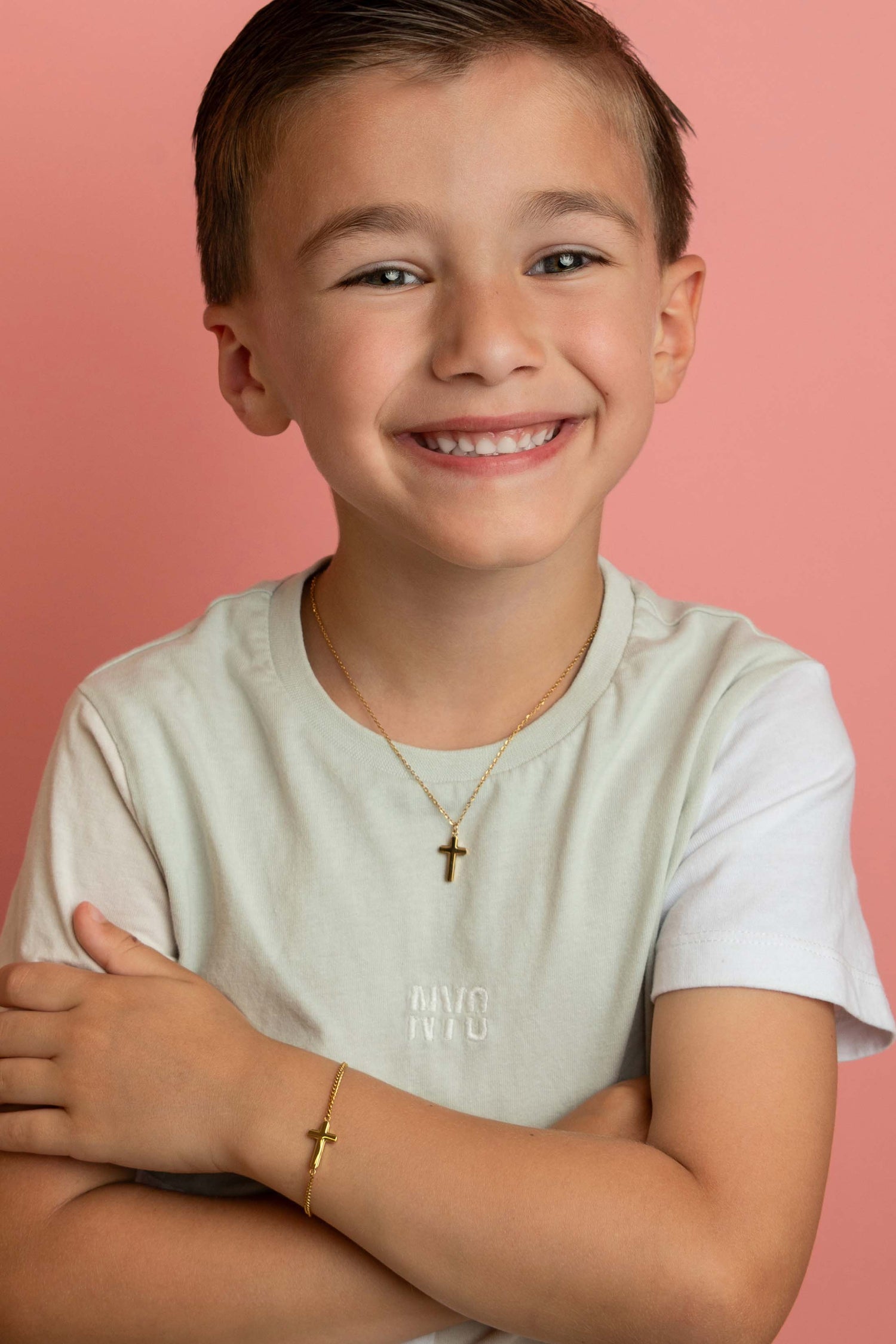 Cross Gold Necklace &amp; Bracelet Gift Set