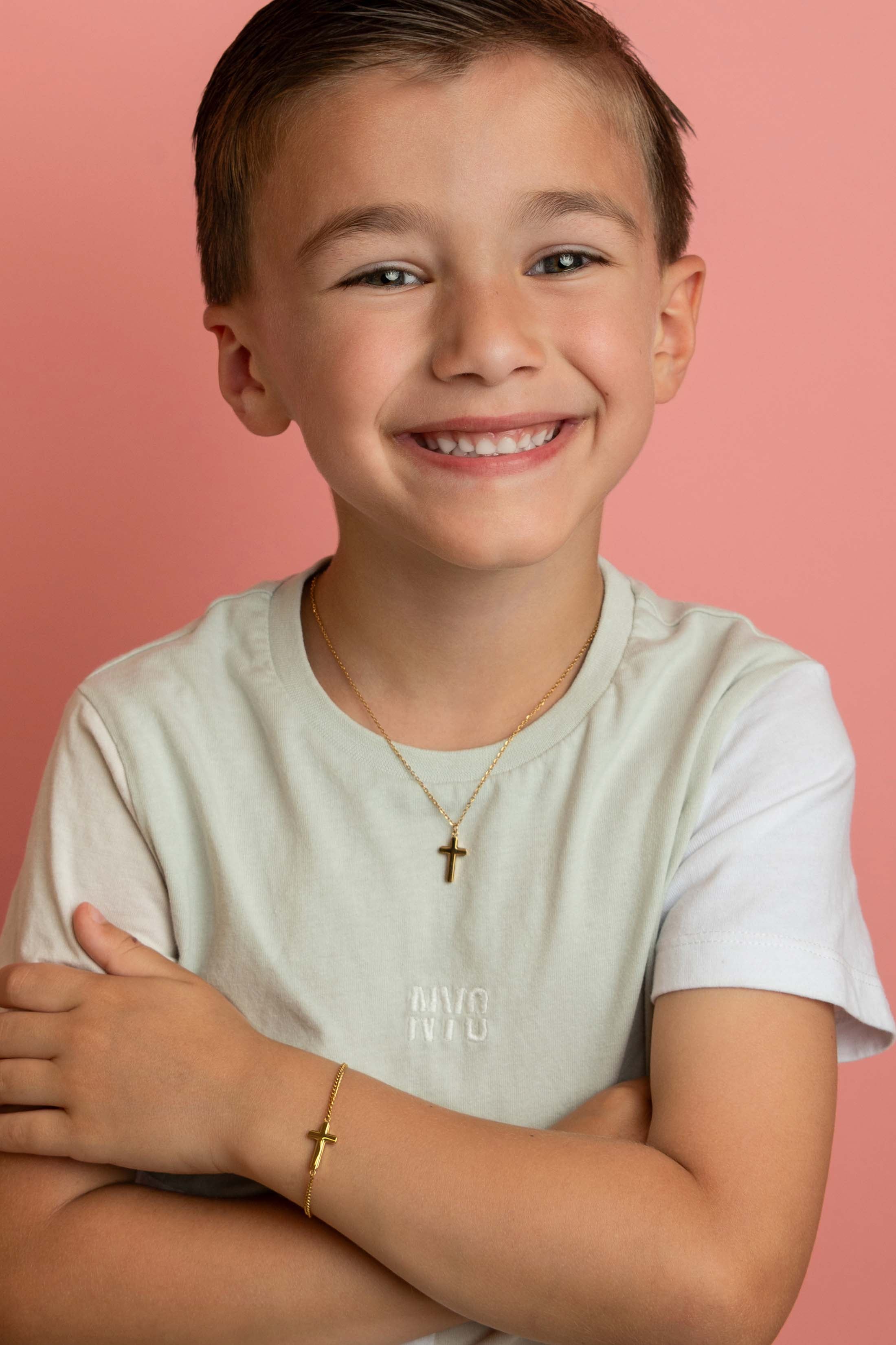 Cross Gold Necklace &amp; Bracelet Gift Set