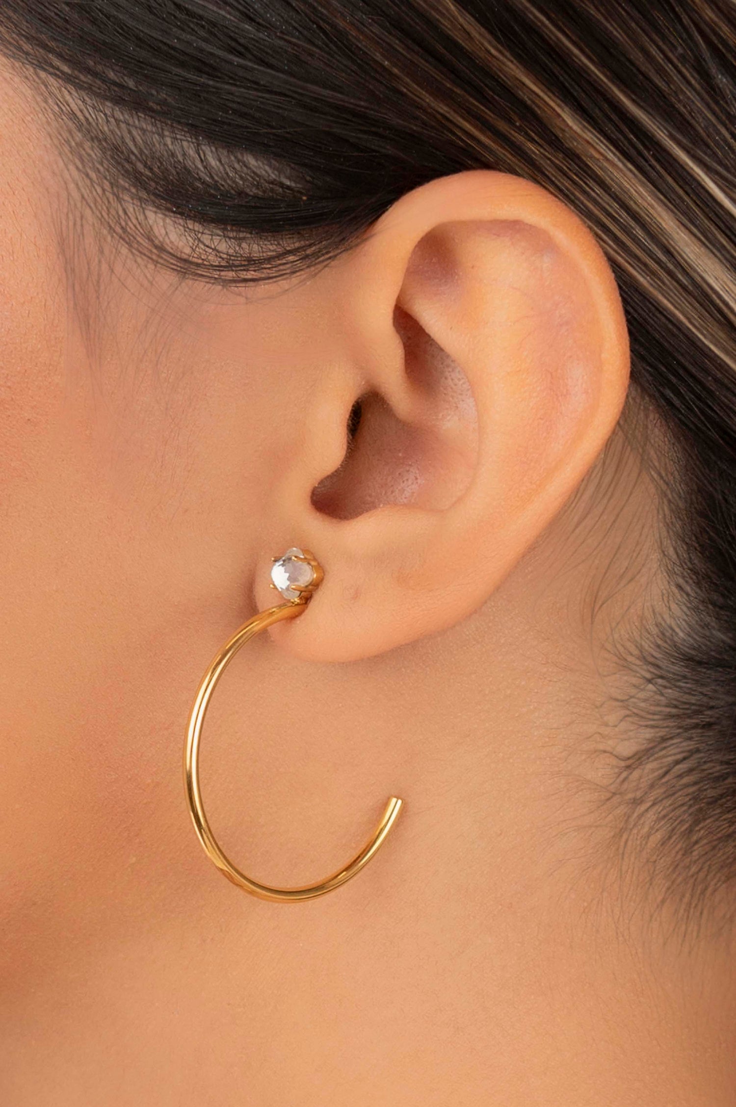 Brillantina Open Medium Hoop Stud Earring Set