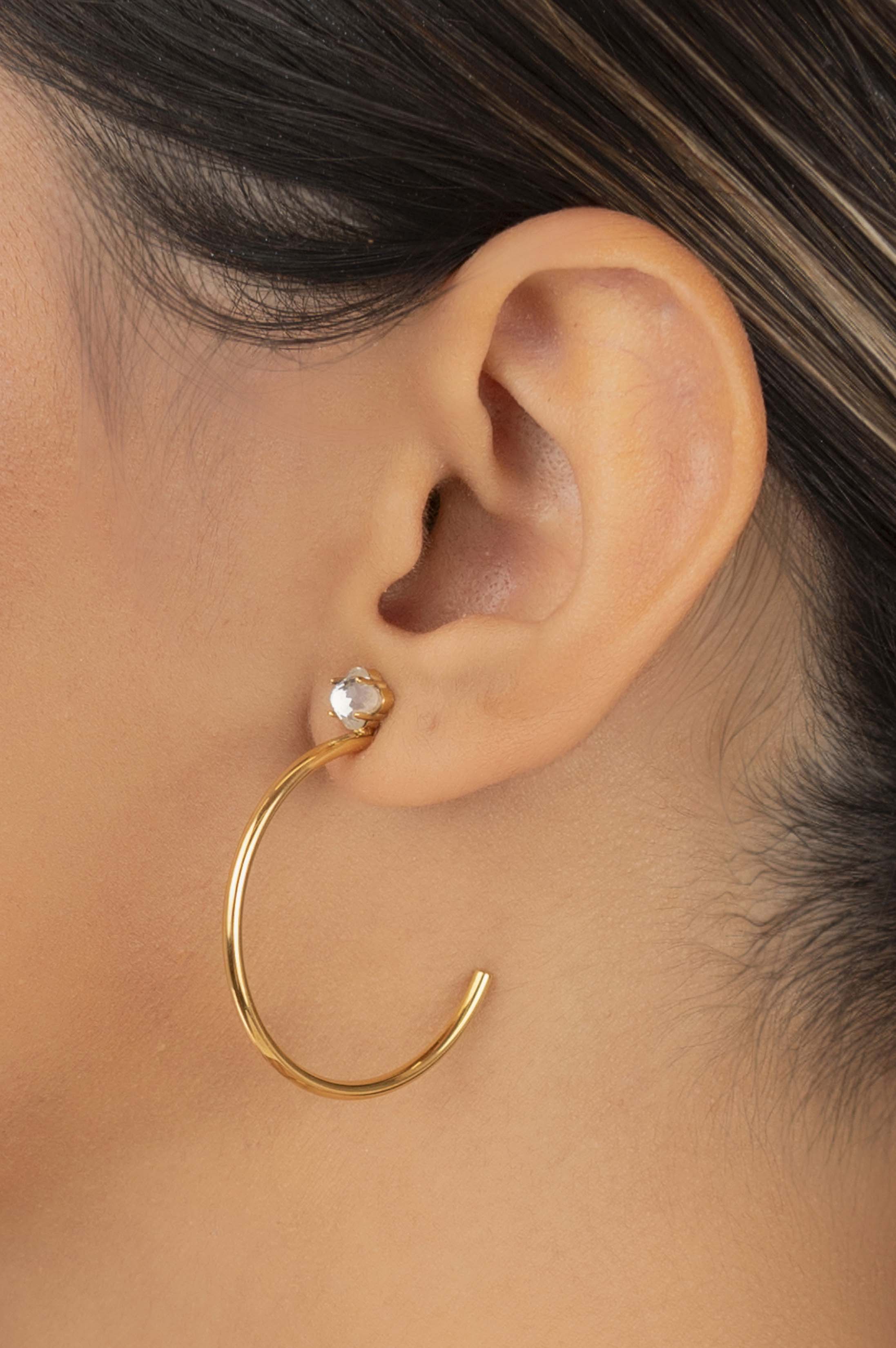 Brillantina Open Medium Hoop Stud Earring Set