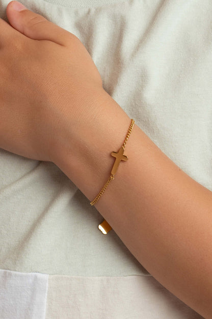 Cross Gold Necklace &amp; Bracelet Gift Set