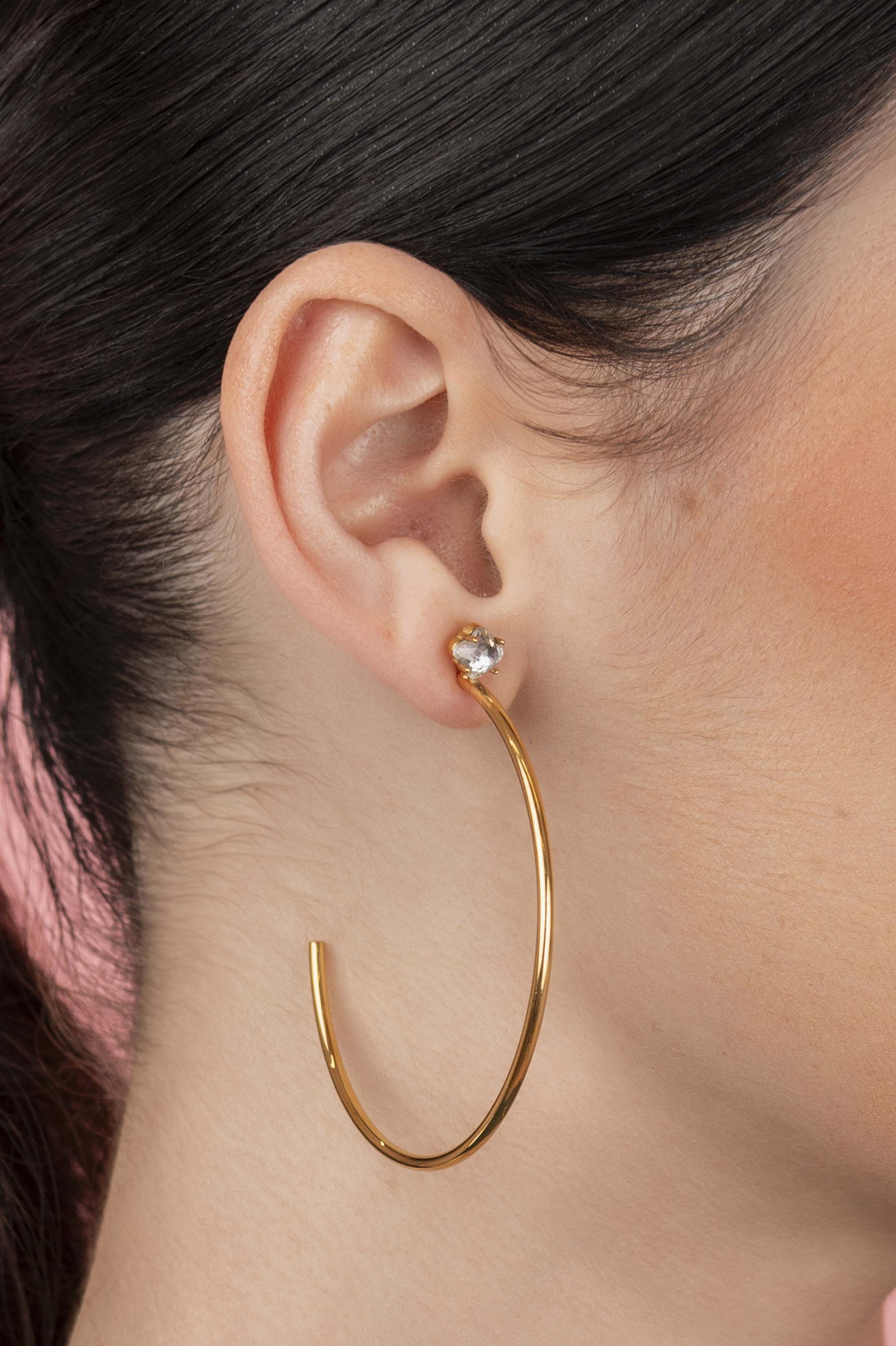 Brillantina Open Statement Hoop Stud Earring Set