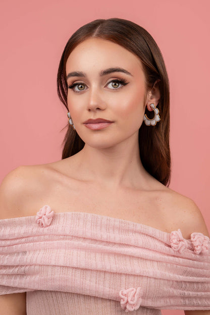 Golden Bloom Hoop Earring Set